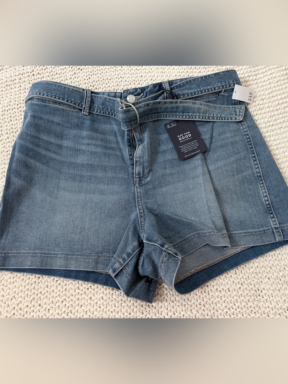 GAP Light Blue Denim Jean Shorts with Belt NWT